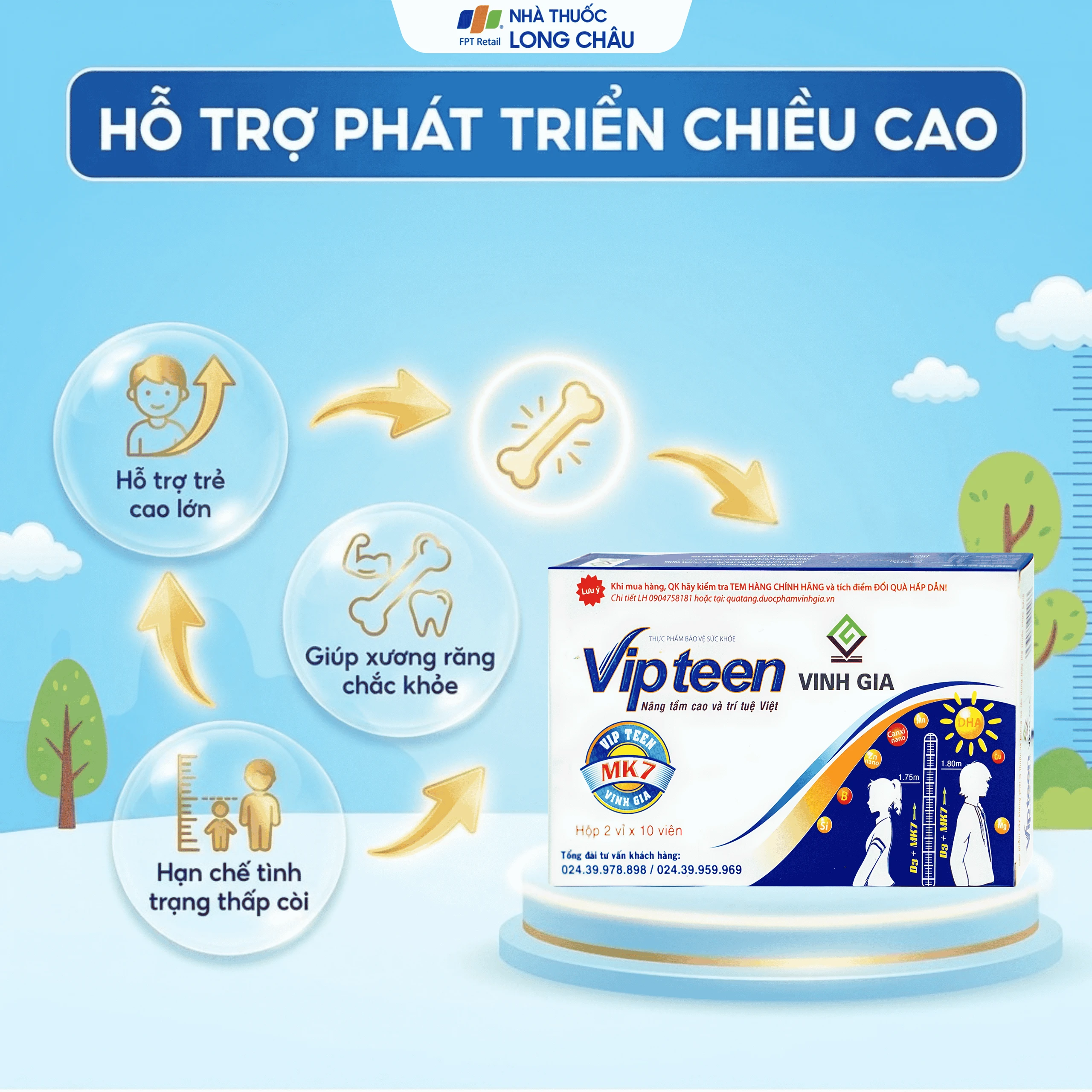 Viên phát triển chiều cao Vipteen Vinh Gia (2 vỉ x 10 viên) 2