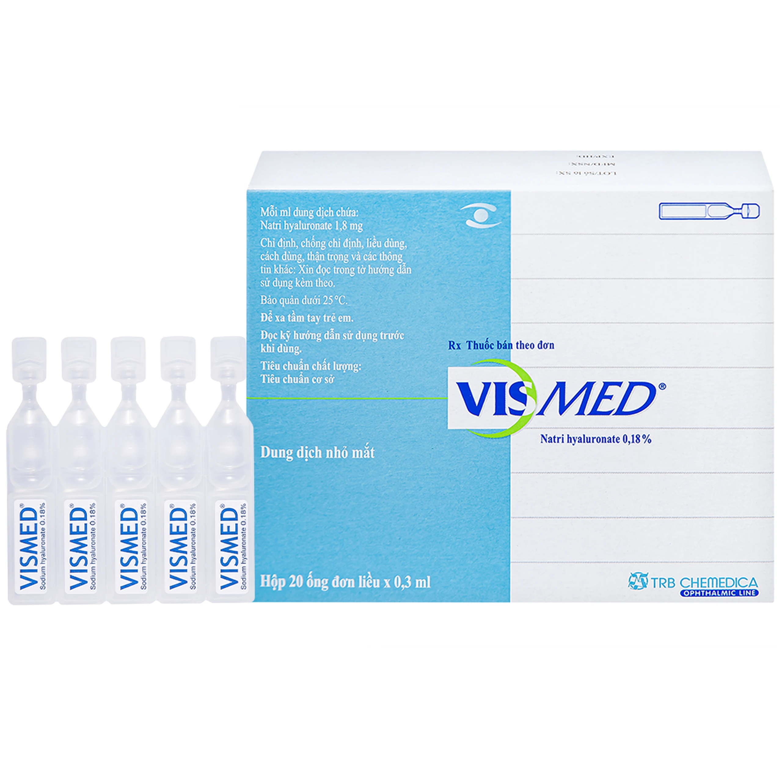 Thuốc nhỏ mắt Vismed TRB Chemedica điều trị khô mắt (20 ống x 0.3ml) 1