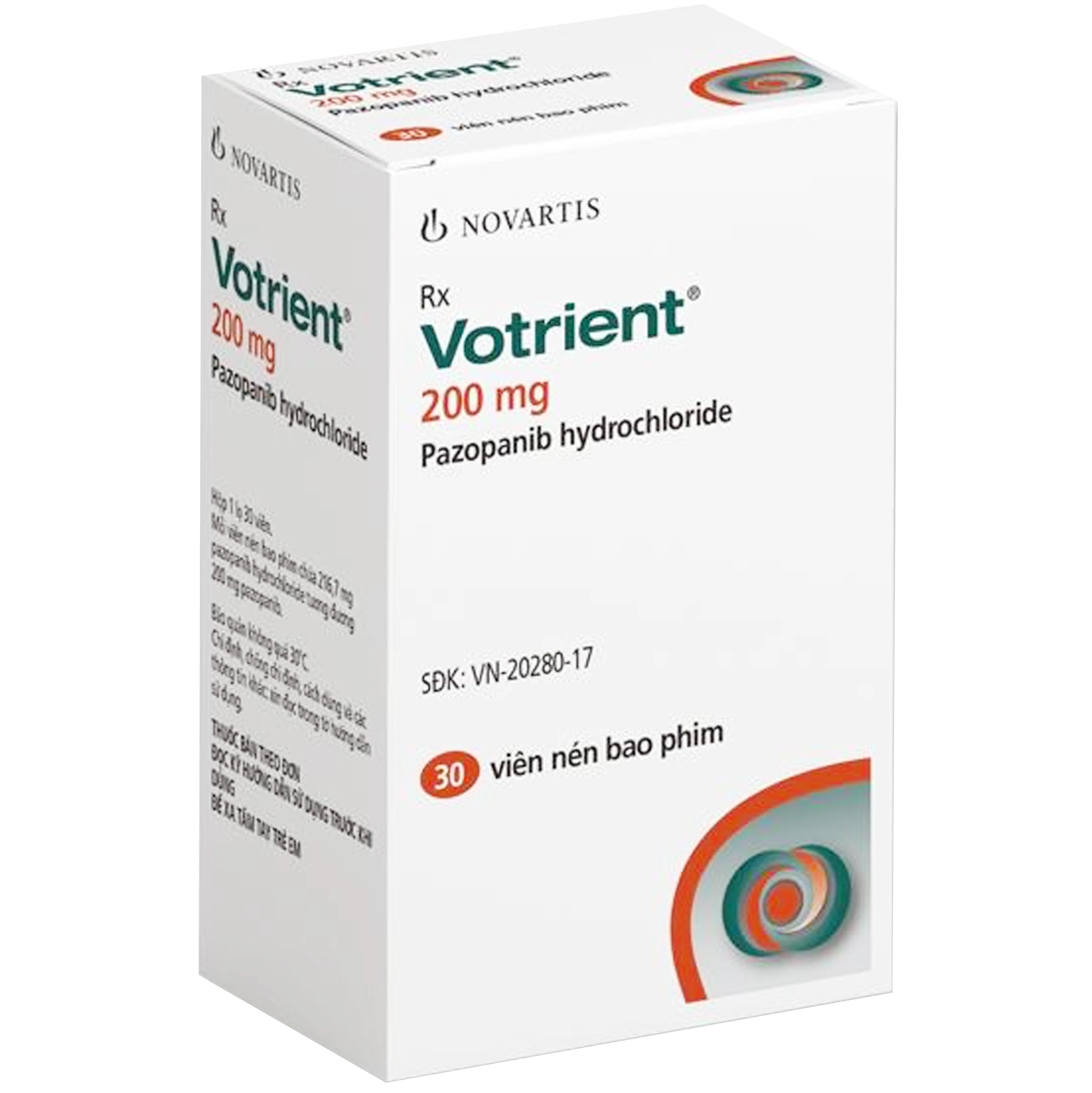 Thuốc Votrient 200mg Novartis điều trị ung thư biểu mô tế bào thận (RCC) và ung thư phần mềm (STS) (30 viên)