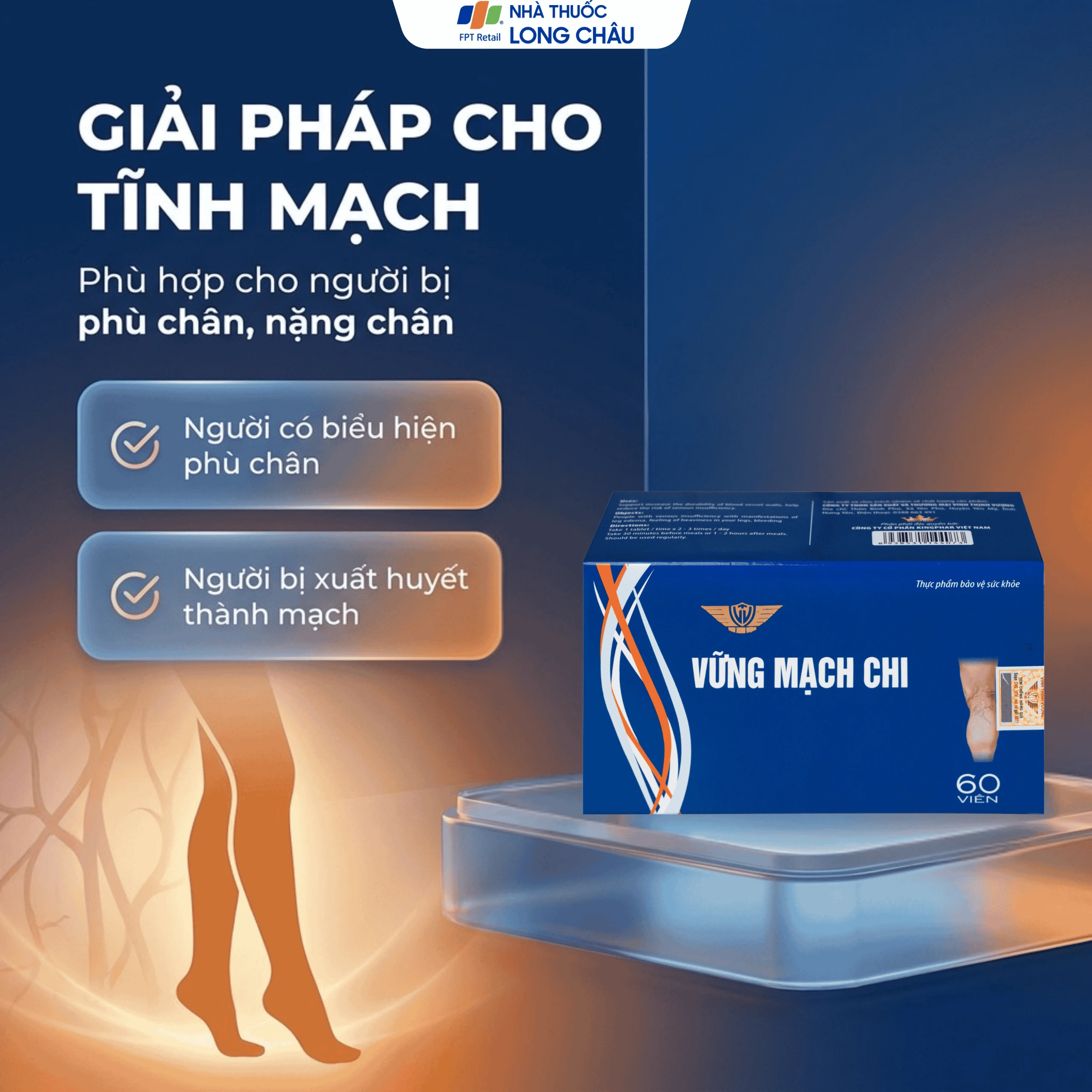 Viên uống giúp giảm nguy cơ suy tĩnh mạch, tăng tính bền thành mạch Vững Mạch Chi Kingphar (6 vỉ x 10 viên) 5