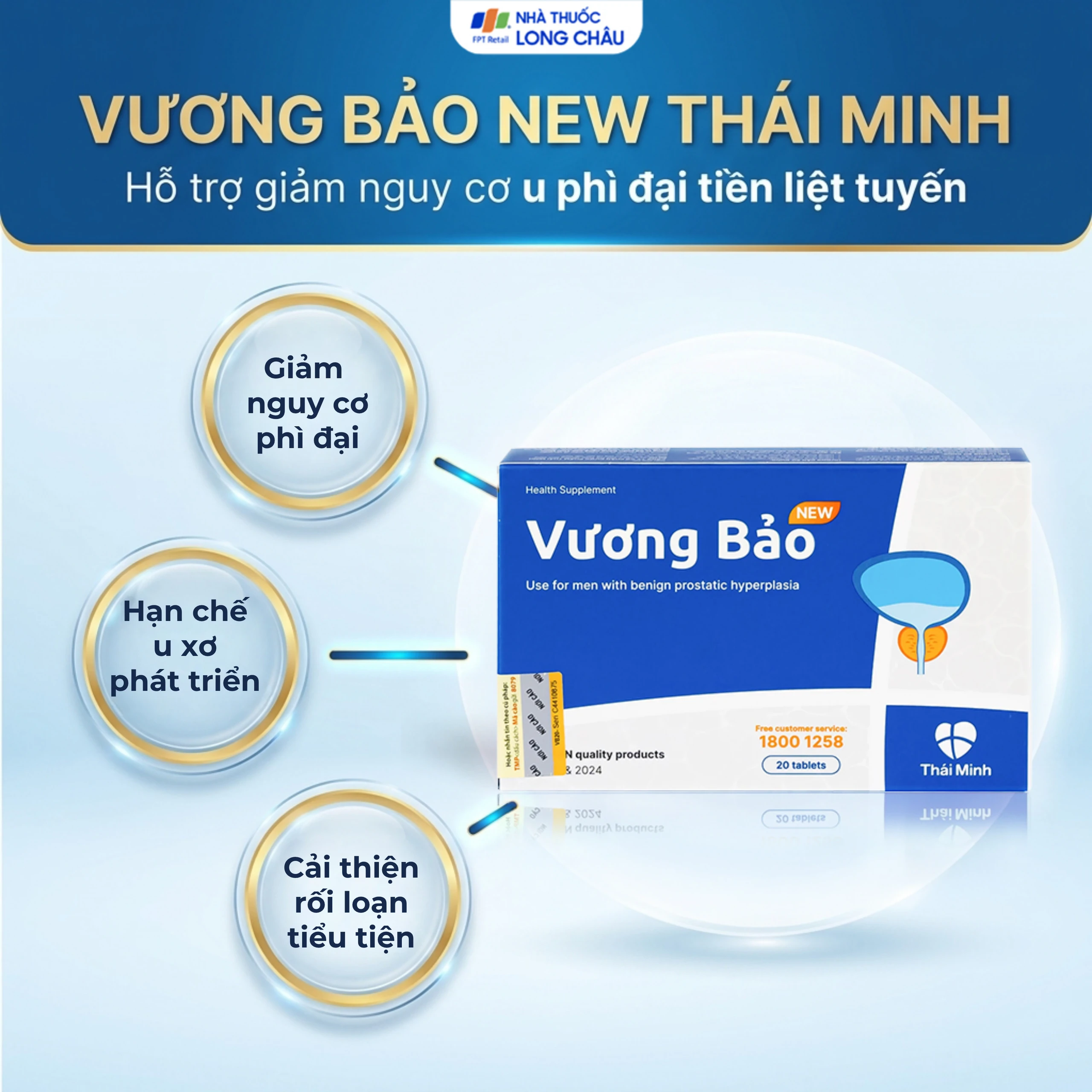 Viên uống giảm u xơ tiền liệt tuyến Vương Bảo (2 vỉ x 10 viên) 2