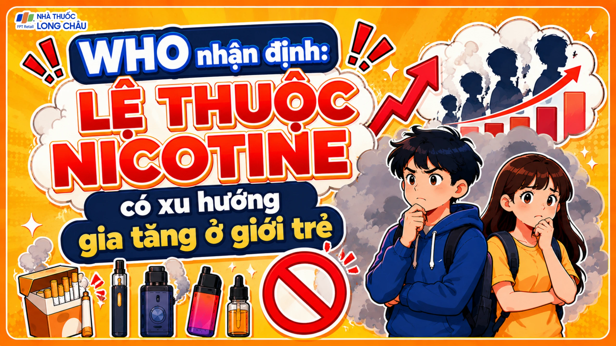 WHO cảnh báo nguy cơ lệ thuộc nicotine ở giới trẻ do thuốc lá điện tử