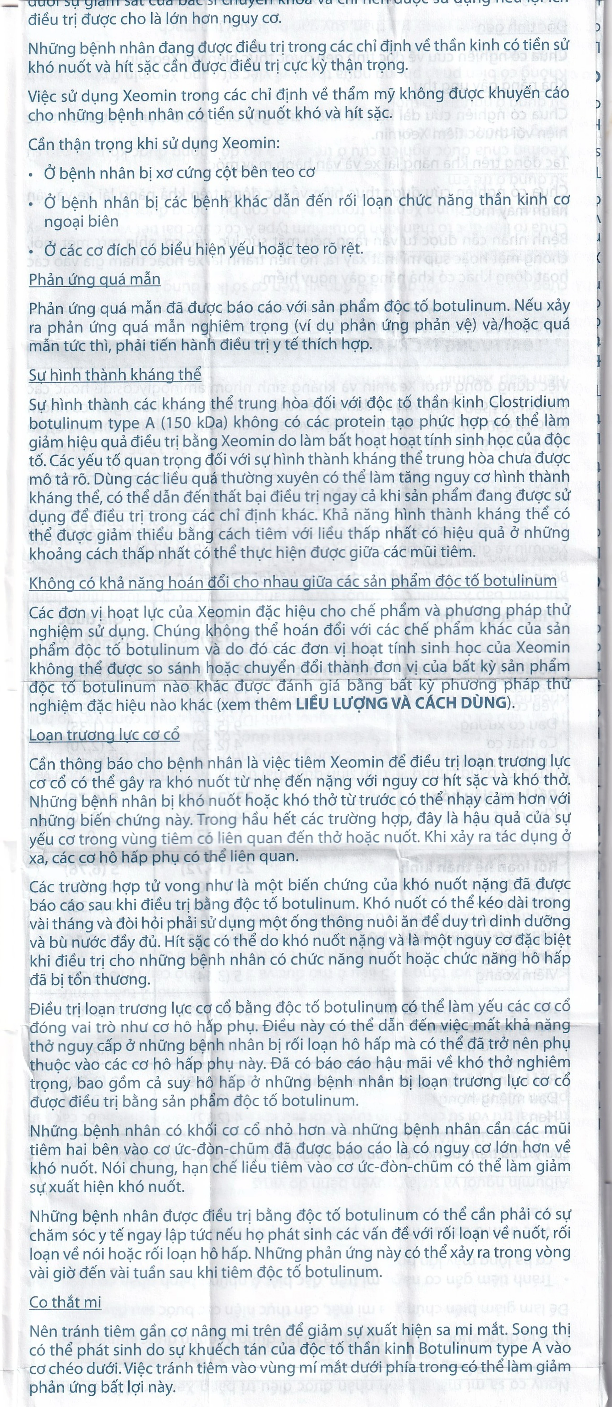 Thuốc Xeomin 100 Units Merz điều trị loạn trương lực cơ cổ, co thắt mi, co cứng sau đột quỵ chi trên