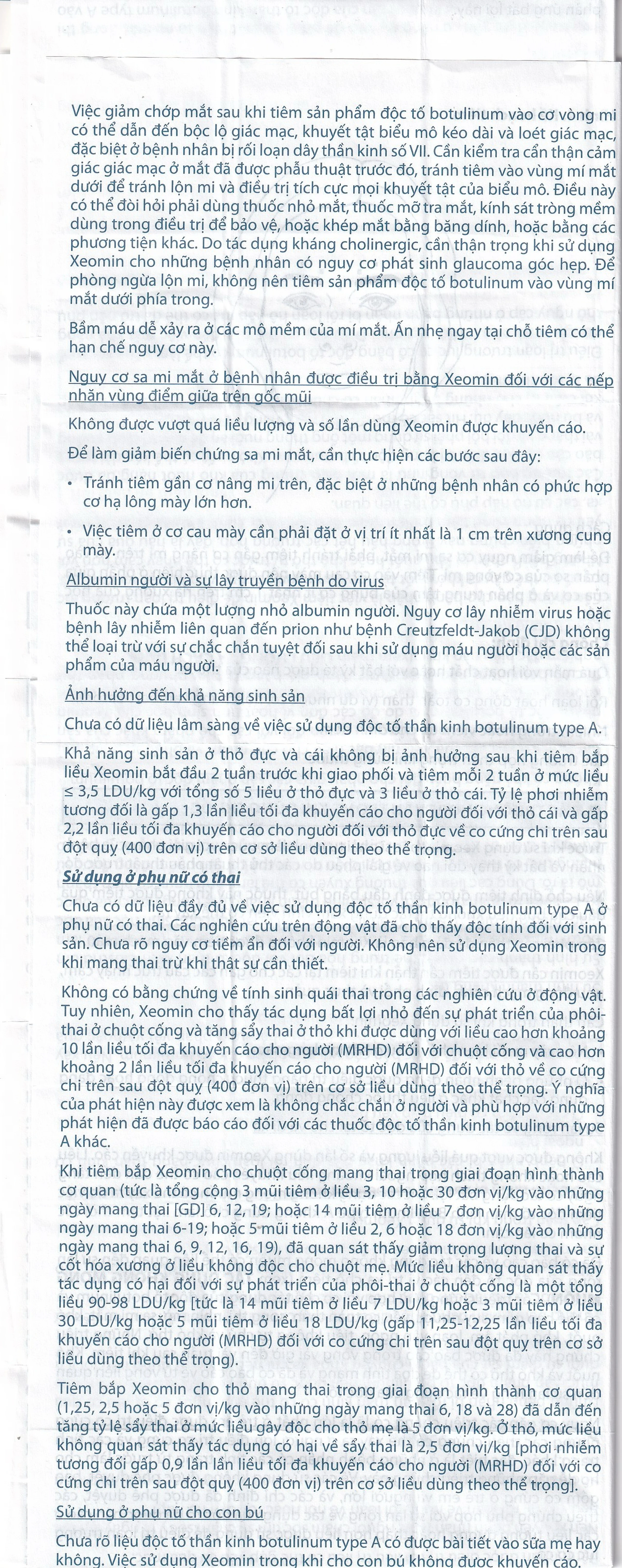 Thuốc Xeomin 100 Units Merz điều trị loạn trương lực cơ cổ, co thắt mi, co cứng sau đột quỵ chi trên