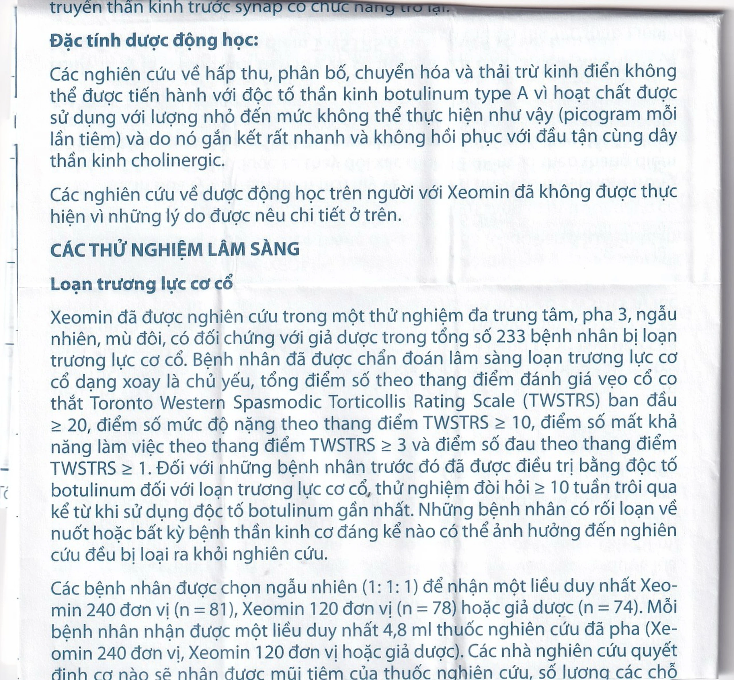 Thuốc Xeomin 100 Units Merz điều trị loạn trương lực cơ cổ, co thắt mi, co cứng sau đột quỵ chi trên