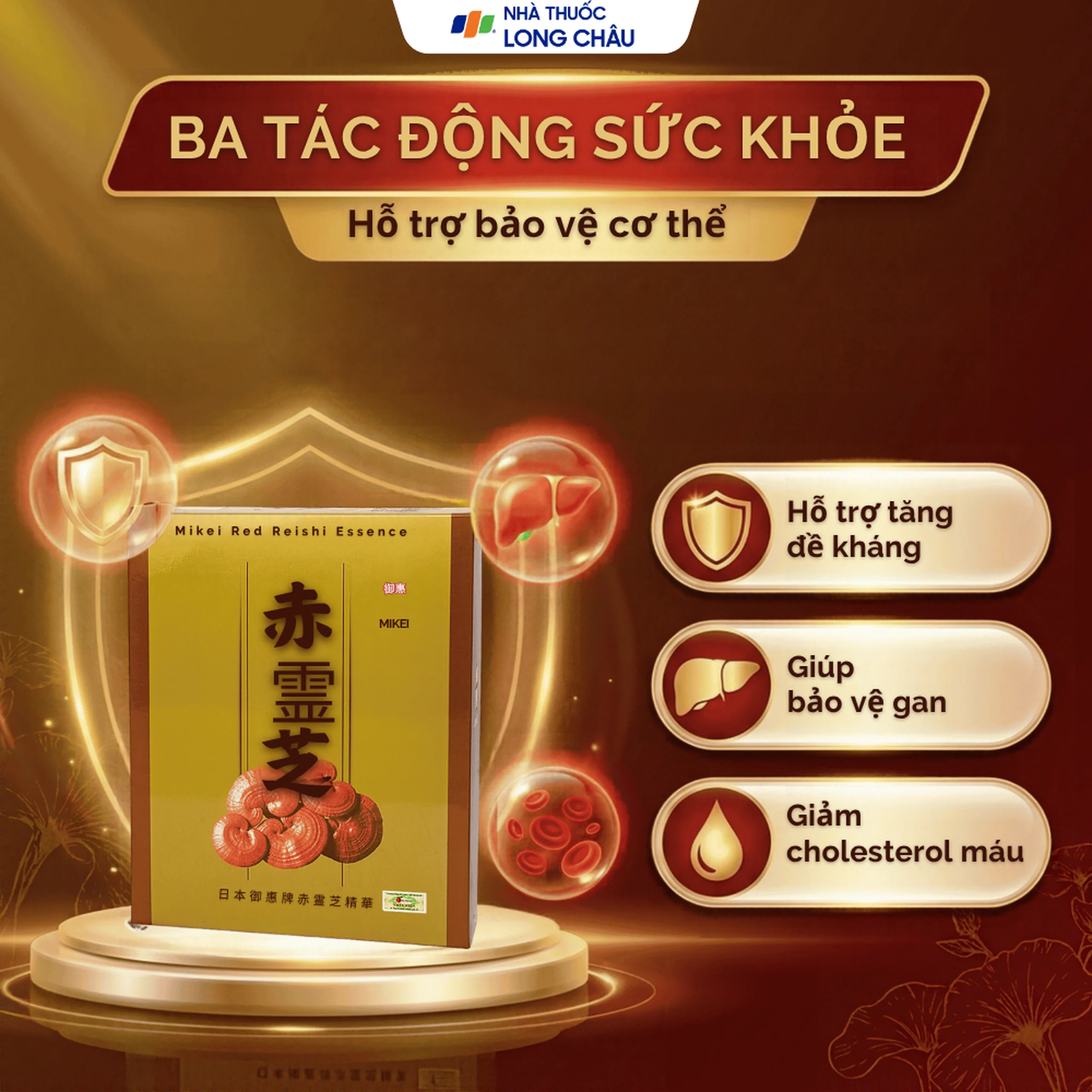 Viên nang Xích Linh Chi Mikei tăng cường hệ miễn dịch, hạn chế quá trình lão hóa, bảo vệ gan (6 vỉ x 10 viên) 3