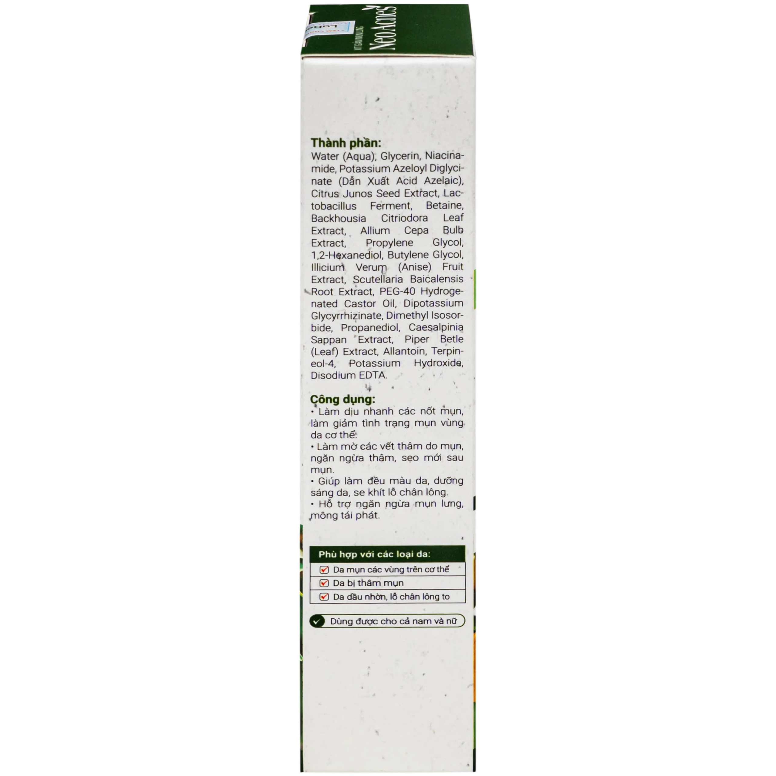 Xịt giảm mụn lưng Neo Acnes làm dịu nốt mụn, giảm tình trạng mụn trên da cơ thể (100ml) 4