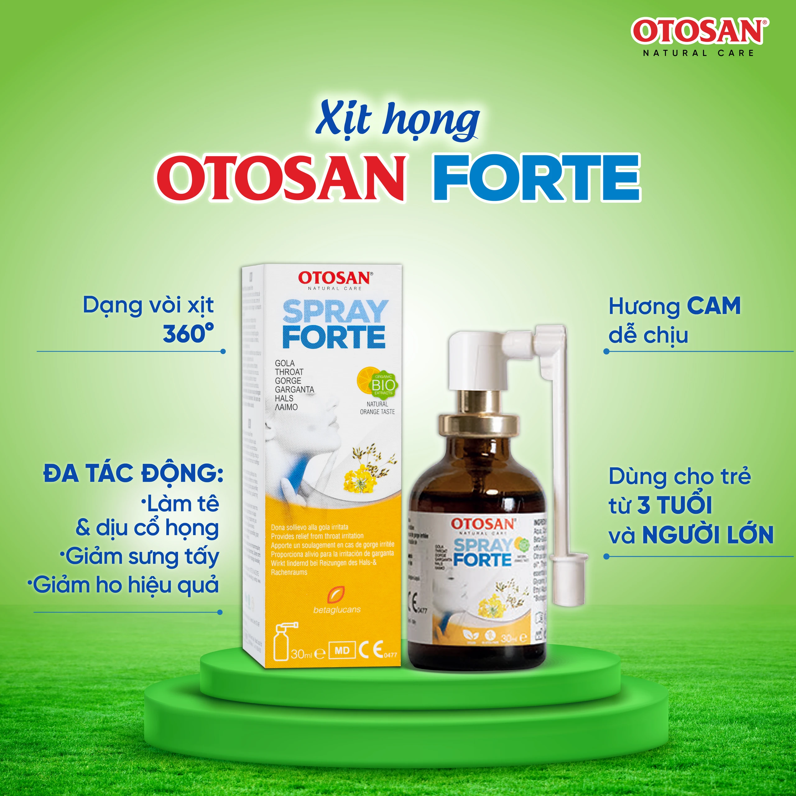Xịt họng Otosan Forte 30ml hỗ trợ giảm viêm họng cấp tính, viêm hô hấp, giảm đau rát họng 4