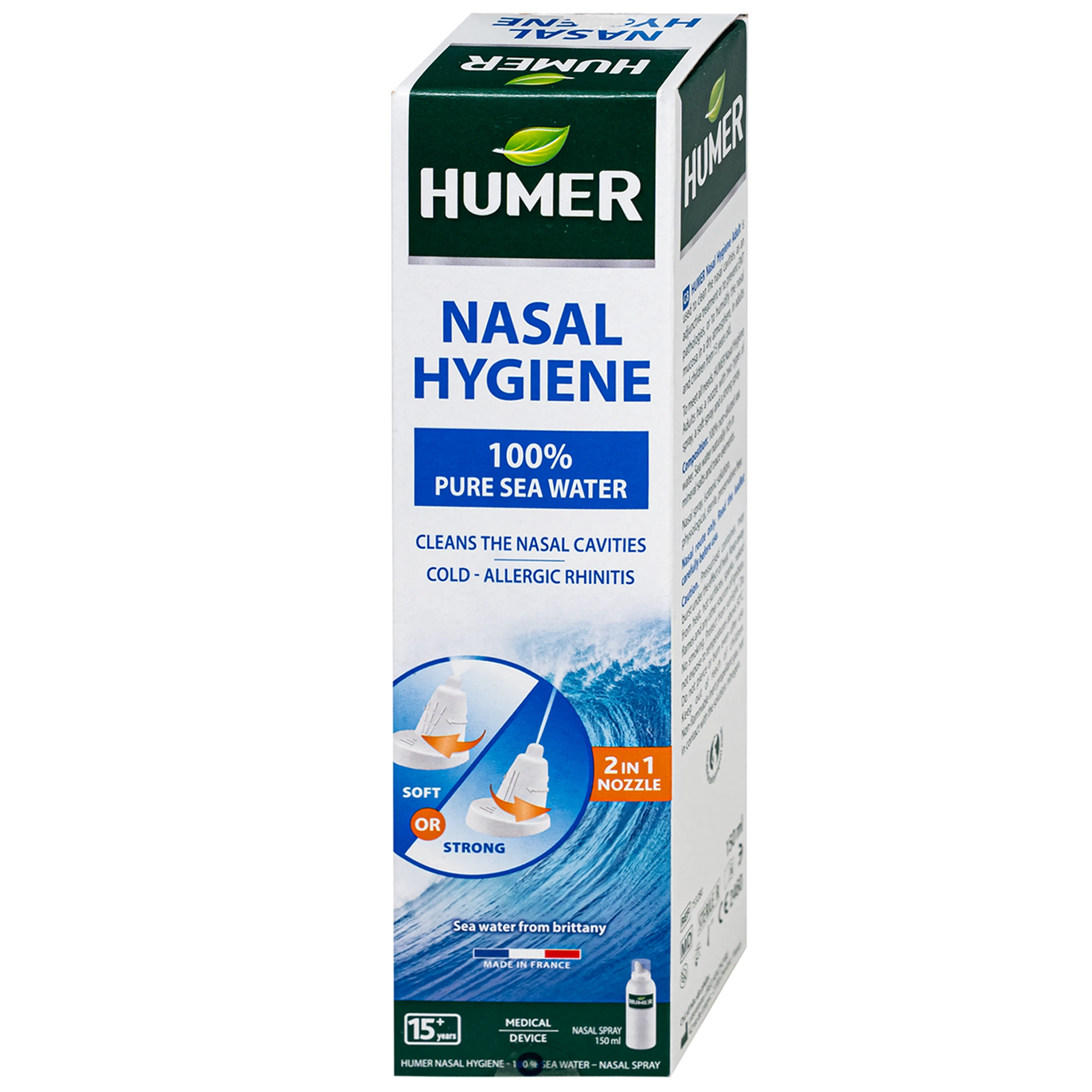 Xịt mũi người lớn Humer 150 Nasal Hygiene Adults 150ml giúp vệ sinh mũi hàng ngày cho người trên 15 tuổi 2