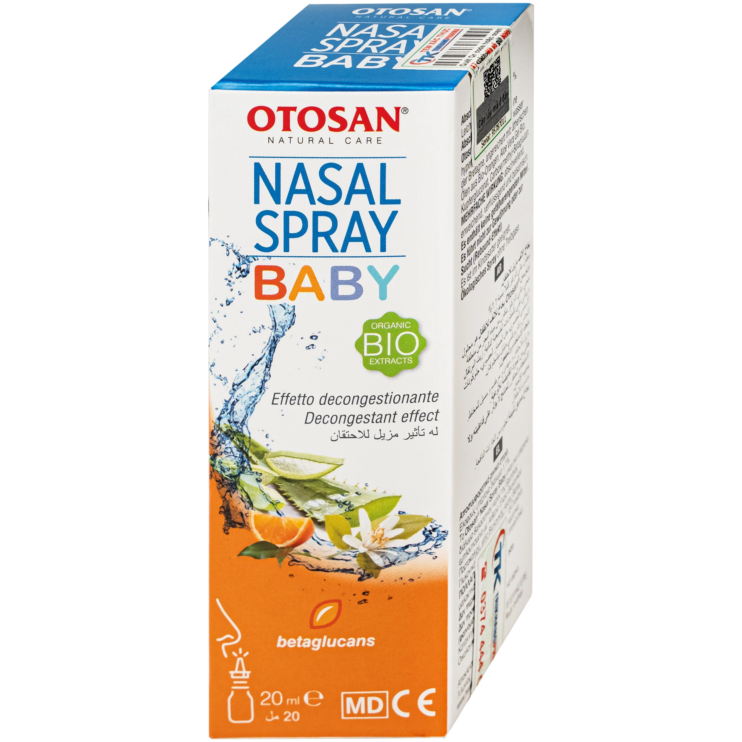 Xịt mũi trẻ em Otosan Nasal Spray Baby 20ml hỗ trợ điều trị viêm mũi,xoang cho trẻ 8