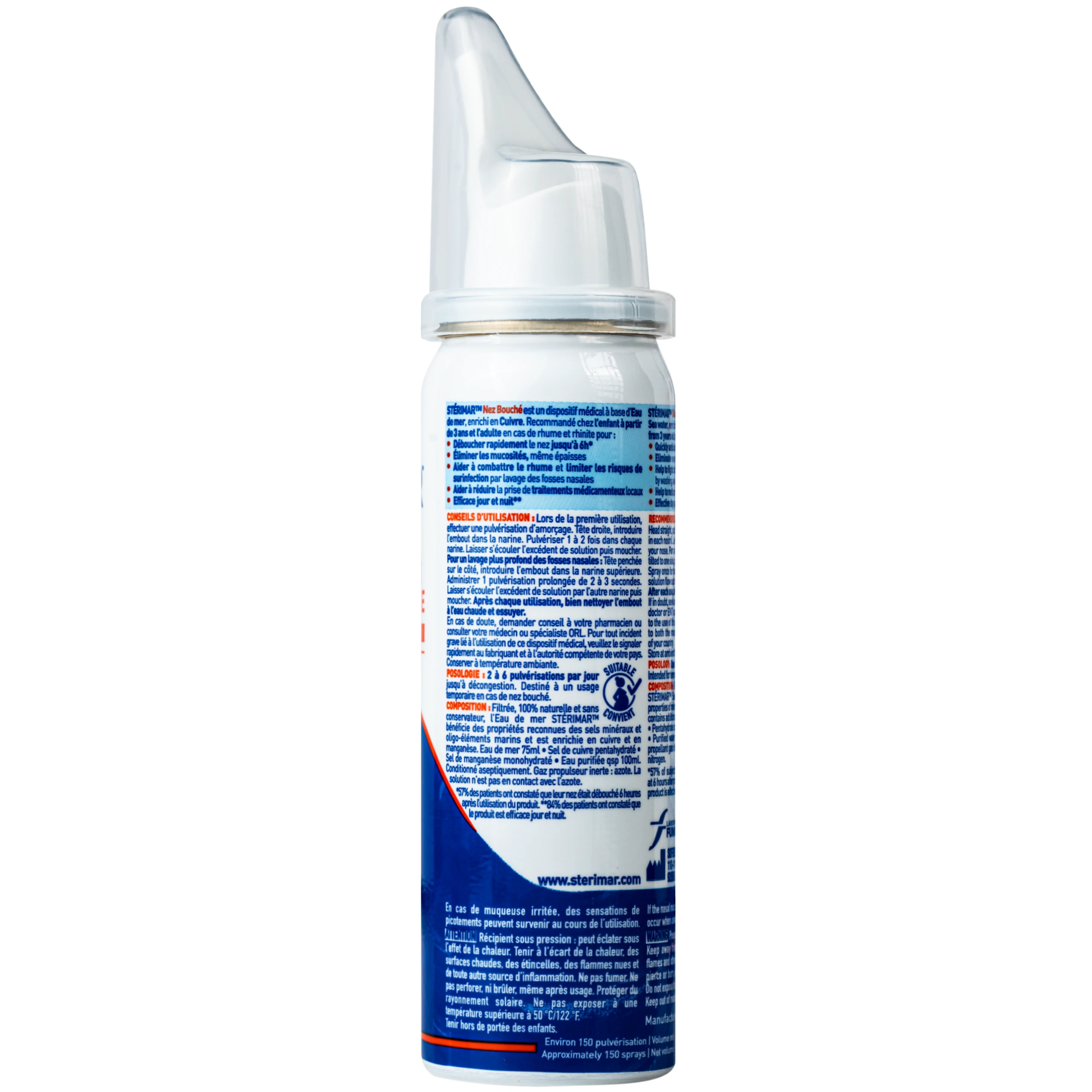 Xịt mũi Sterimar Blocked Nose dùng cho người lớn và trẻ từ 3 tuổi - Giảm nghẹt mũi, viêm mũi, viêm xoang 50ml 10