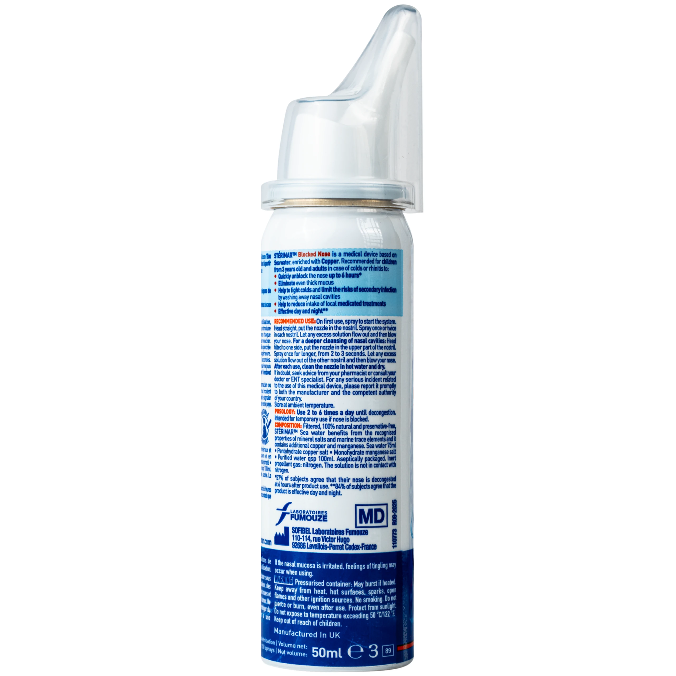 Xịt mũi Sterimar Blocked Nose dùng cho người lớn và trẻ từ 3 tuổi - Giảm nghẹt mũi, viêm mũi, viêm xoang 50ml 11
