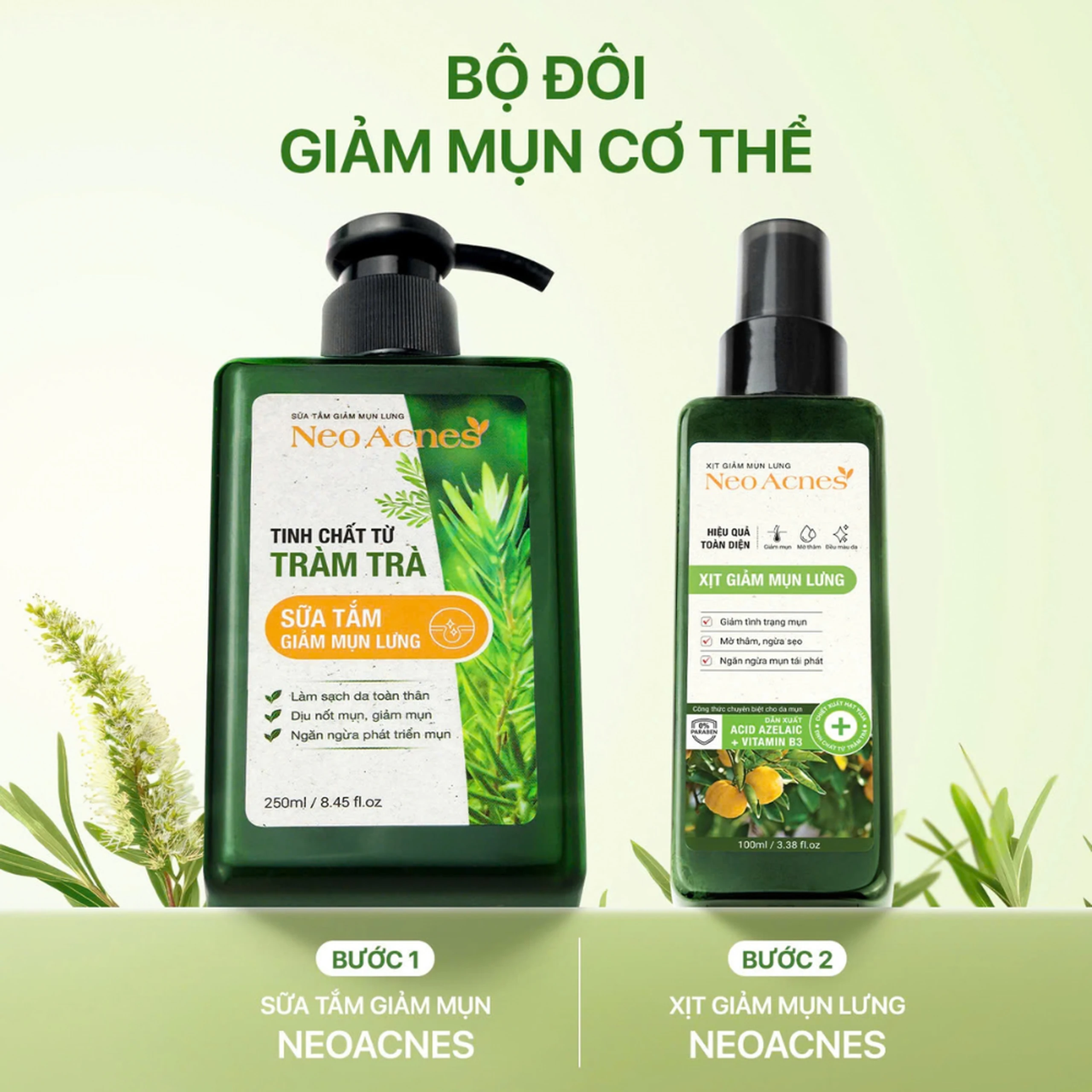 Xịt giảm mụn lưng Neo Acnes làm dịu nốt mụn, giảm tình trạng mụn trên da cơ thể (100ml) 6