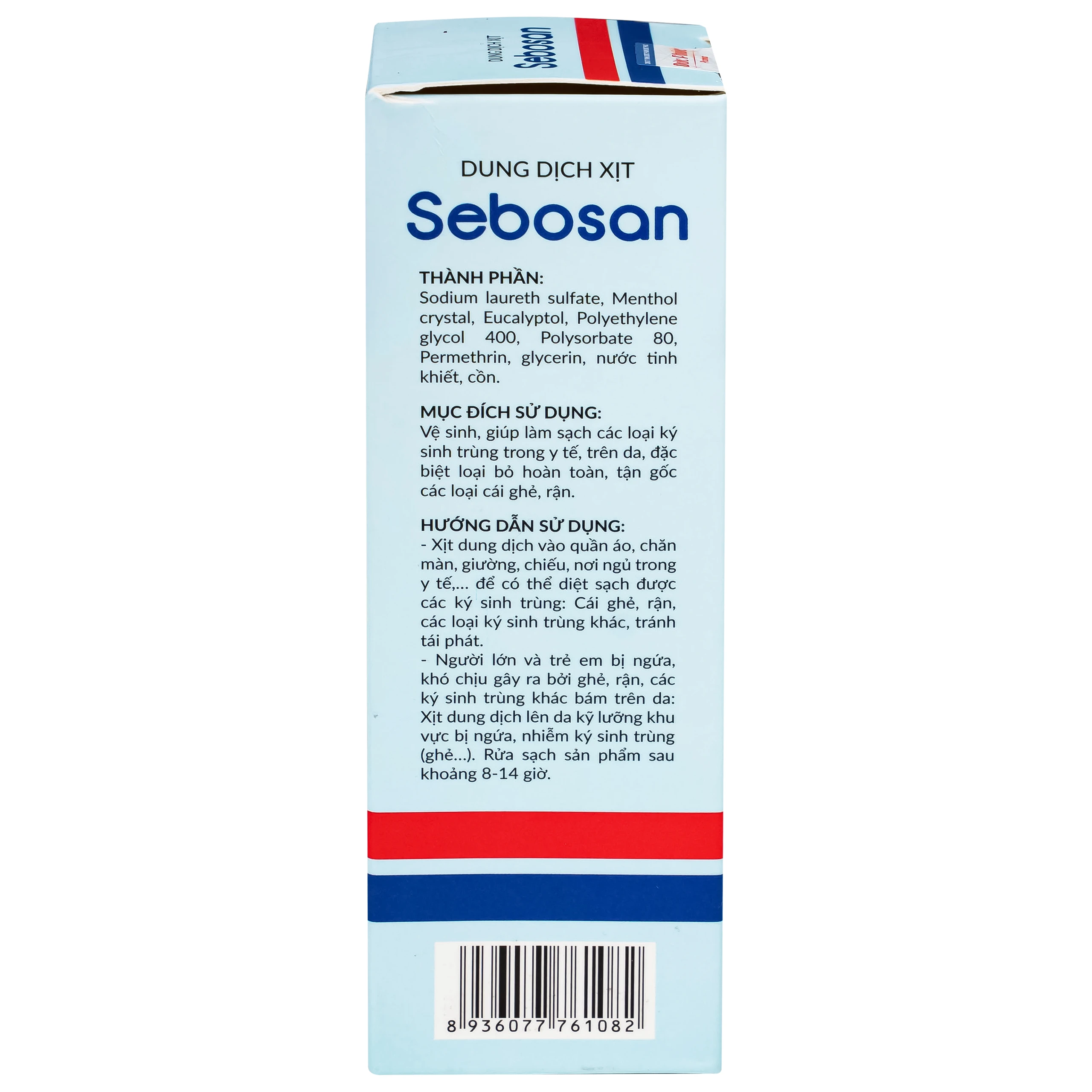 Xịt ngoài da làm sạch ký sinh trùng 100ml Sebosan Đức Phúc  4