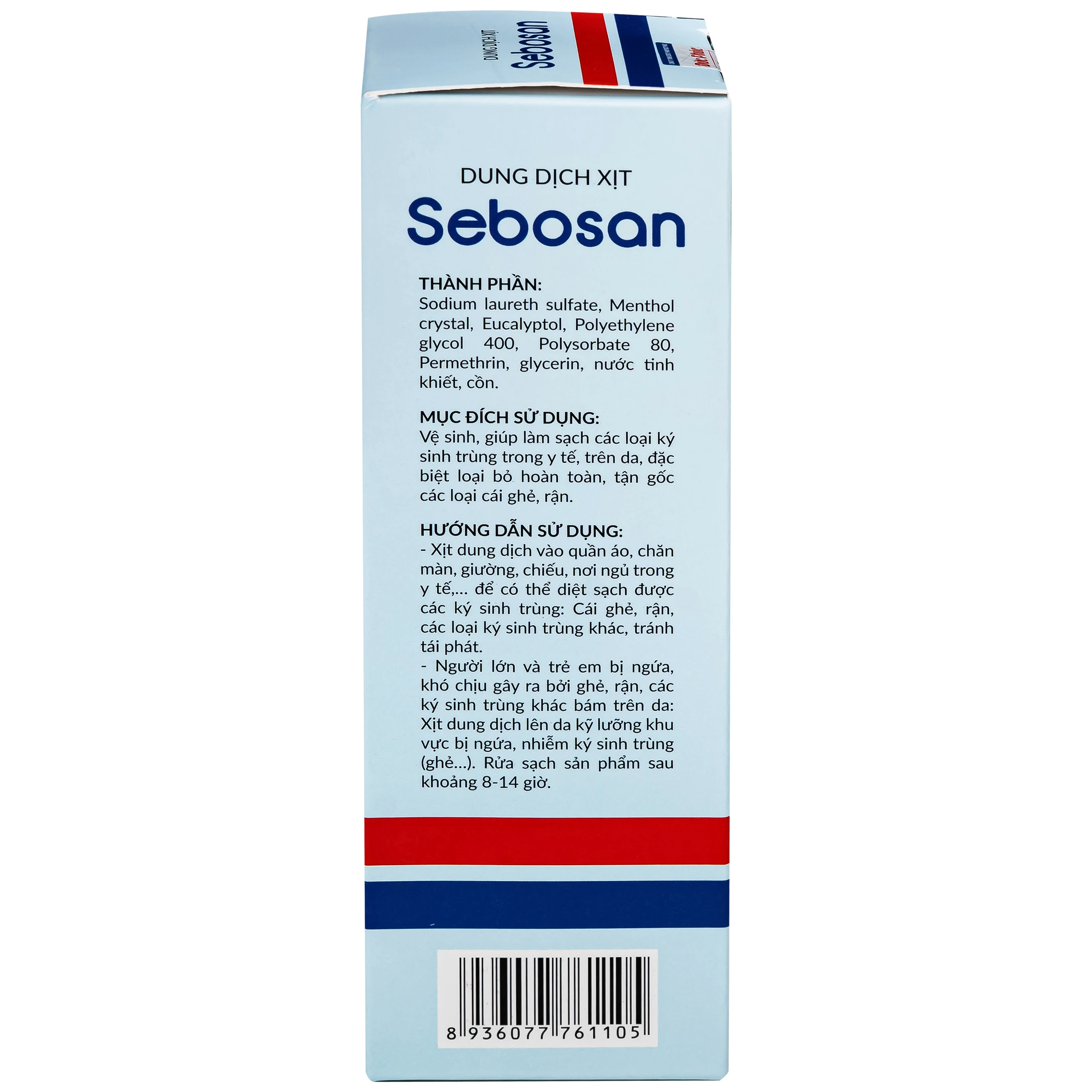 Xịt ngoài da làm sạch ký sinh trùng 150ml Sebosan Đức Phúc 4