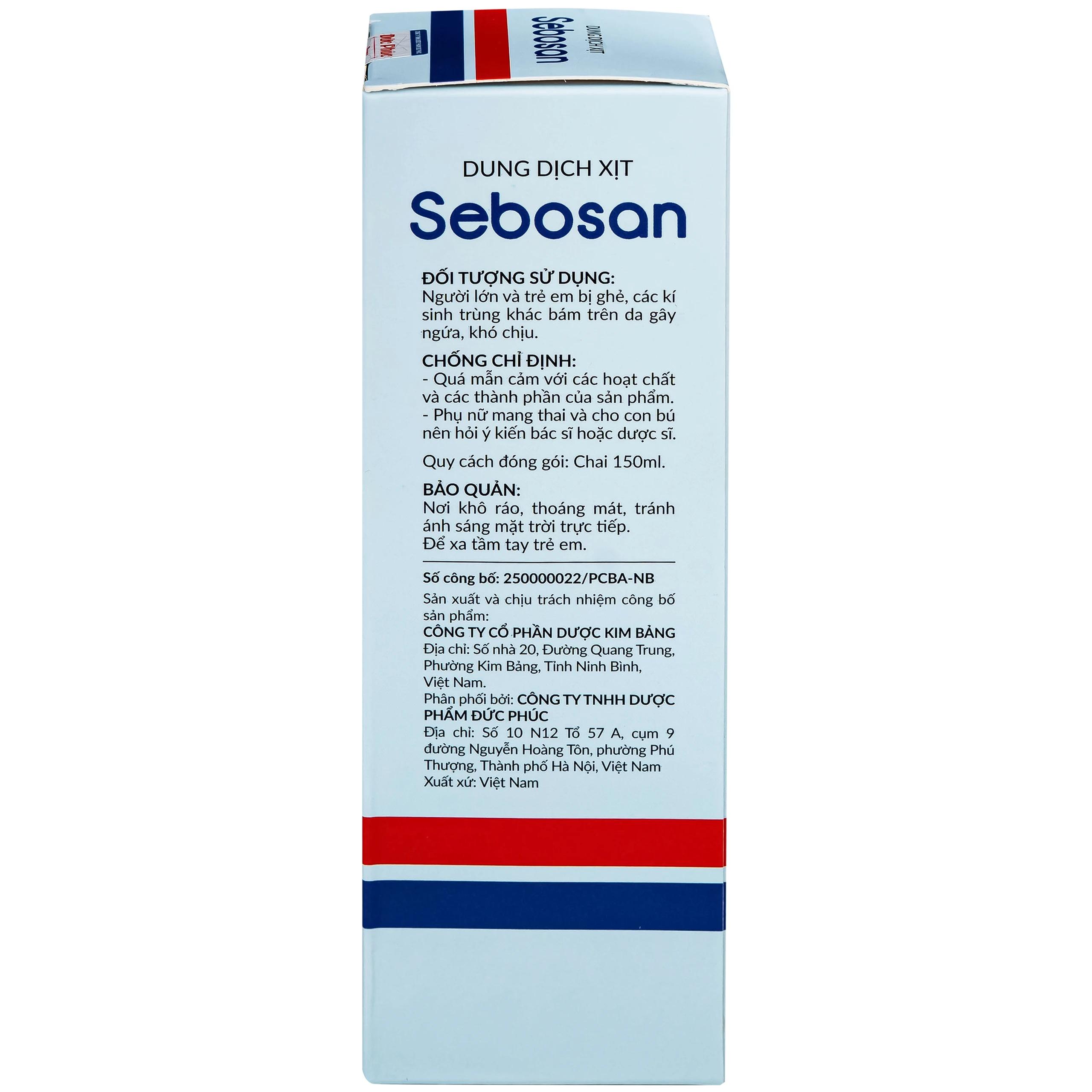 Xịt ngoài da làm sạch ký sinh trùng 150ml Sebosan Đức Phúc 5