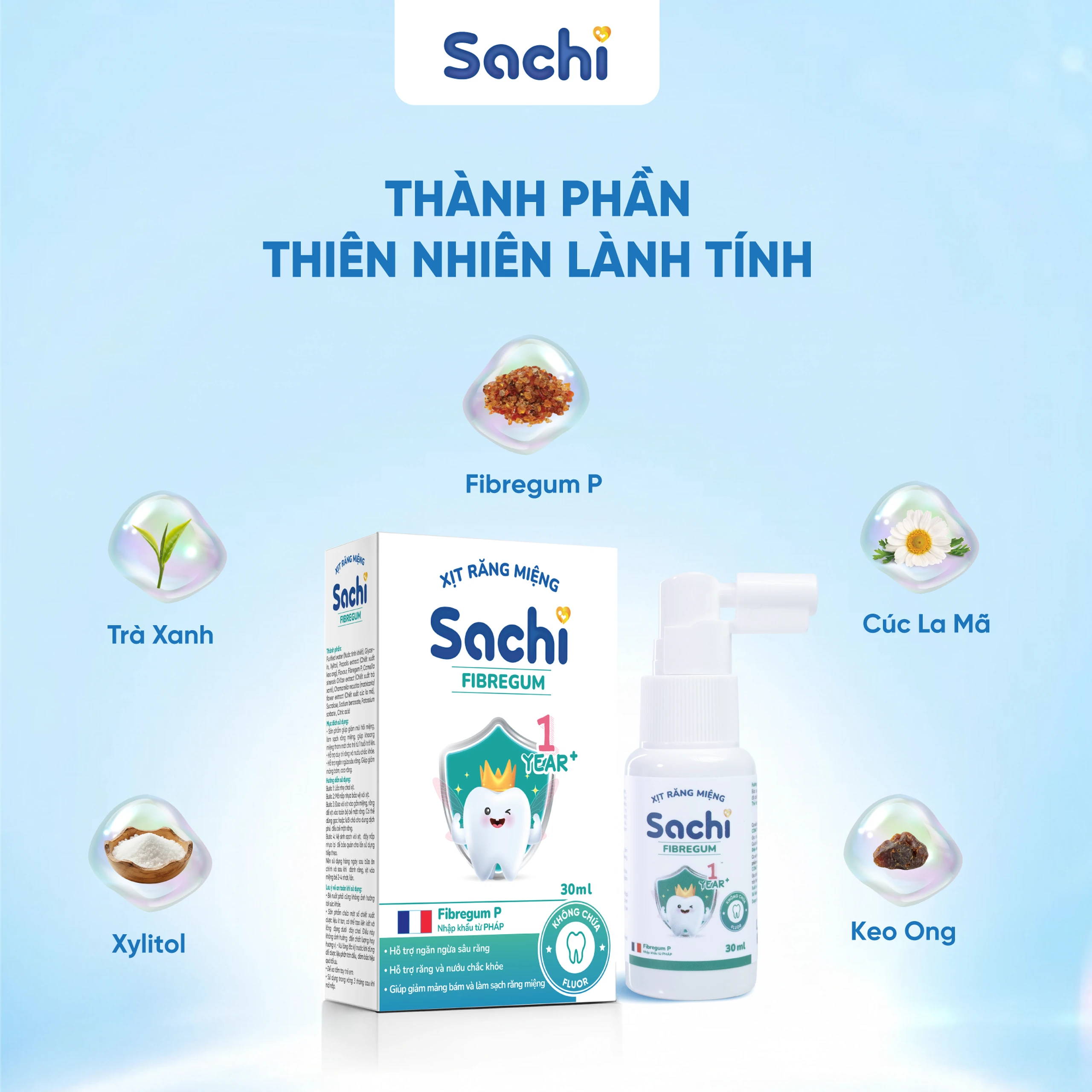 Xịt răng miệng Sachi cho trẻ từ 1 tuổi 30ml - Làm sạch răng miệng, giảm mùi hôi miệng, ngăn ngừa sâu răng 4