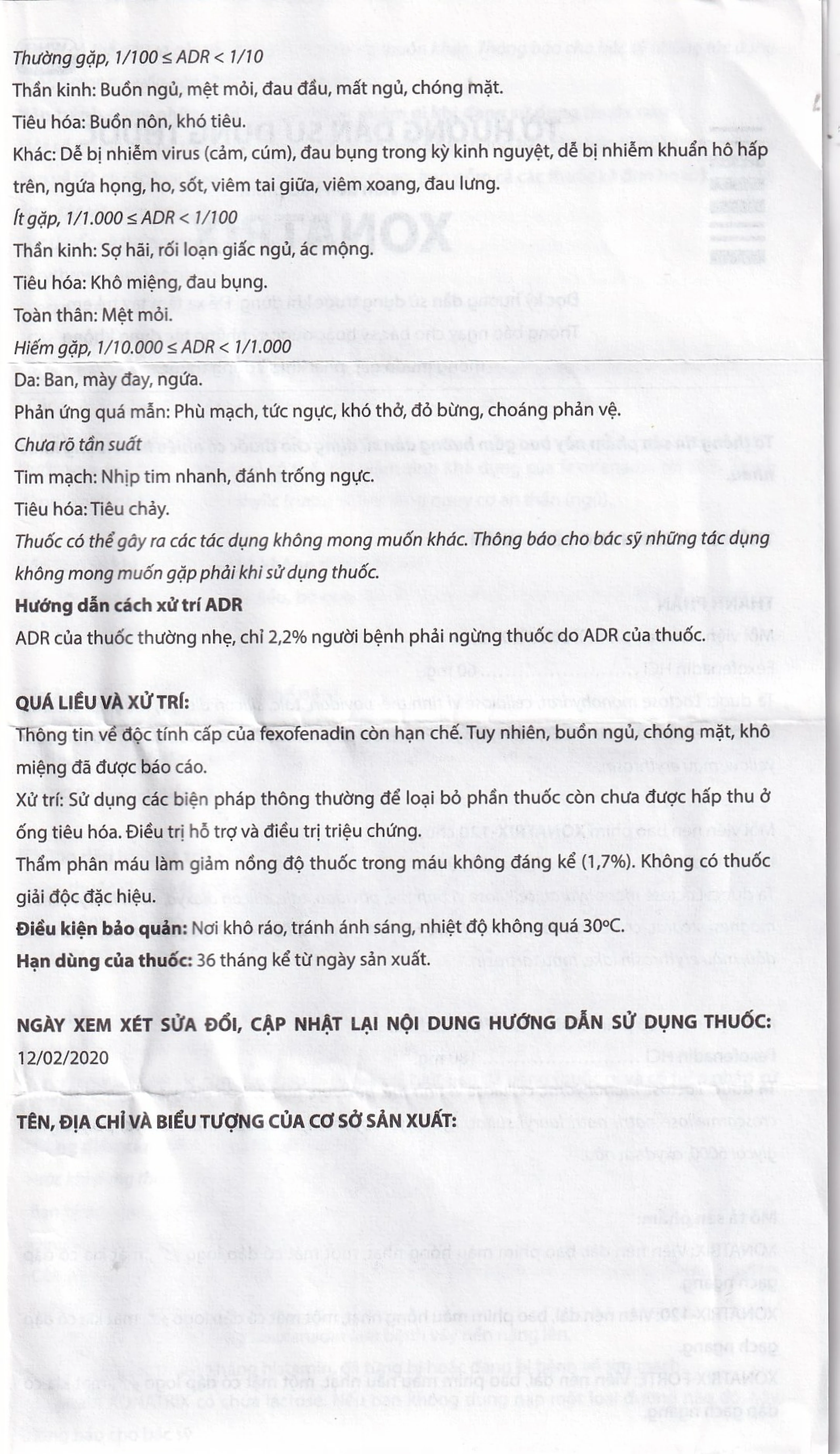 Thuốc Xonatrix 60mg DaviPharm điều trị triệu chứng viêm mũi dị ứng theo mùa (3 vỉ x 10 viên)