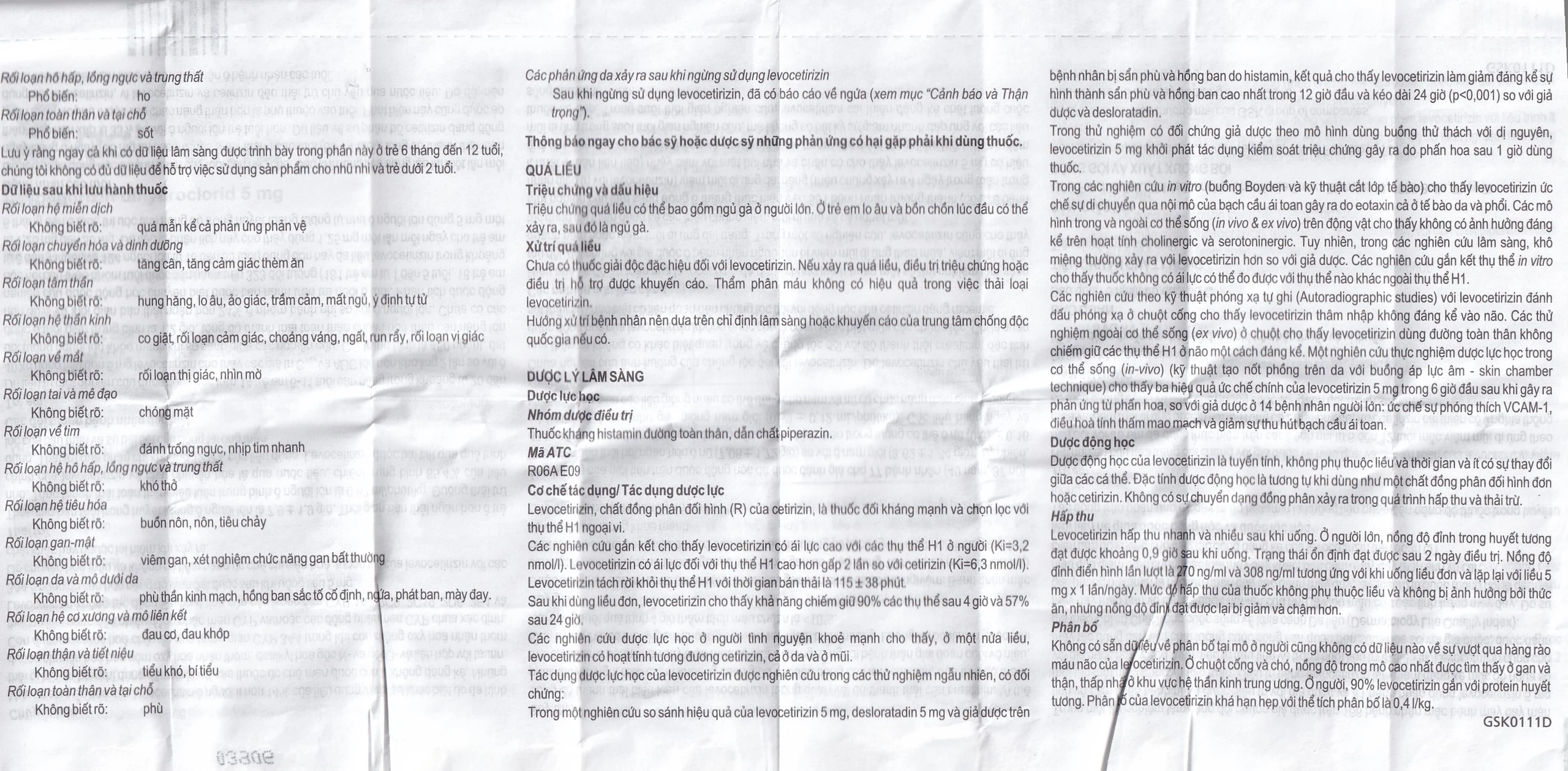 Thuốc Xyzal 5mg GSK điều trị triệu chứng viêm mũi dị ứng theo mùa (1 vỉ x 10 viên) 