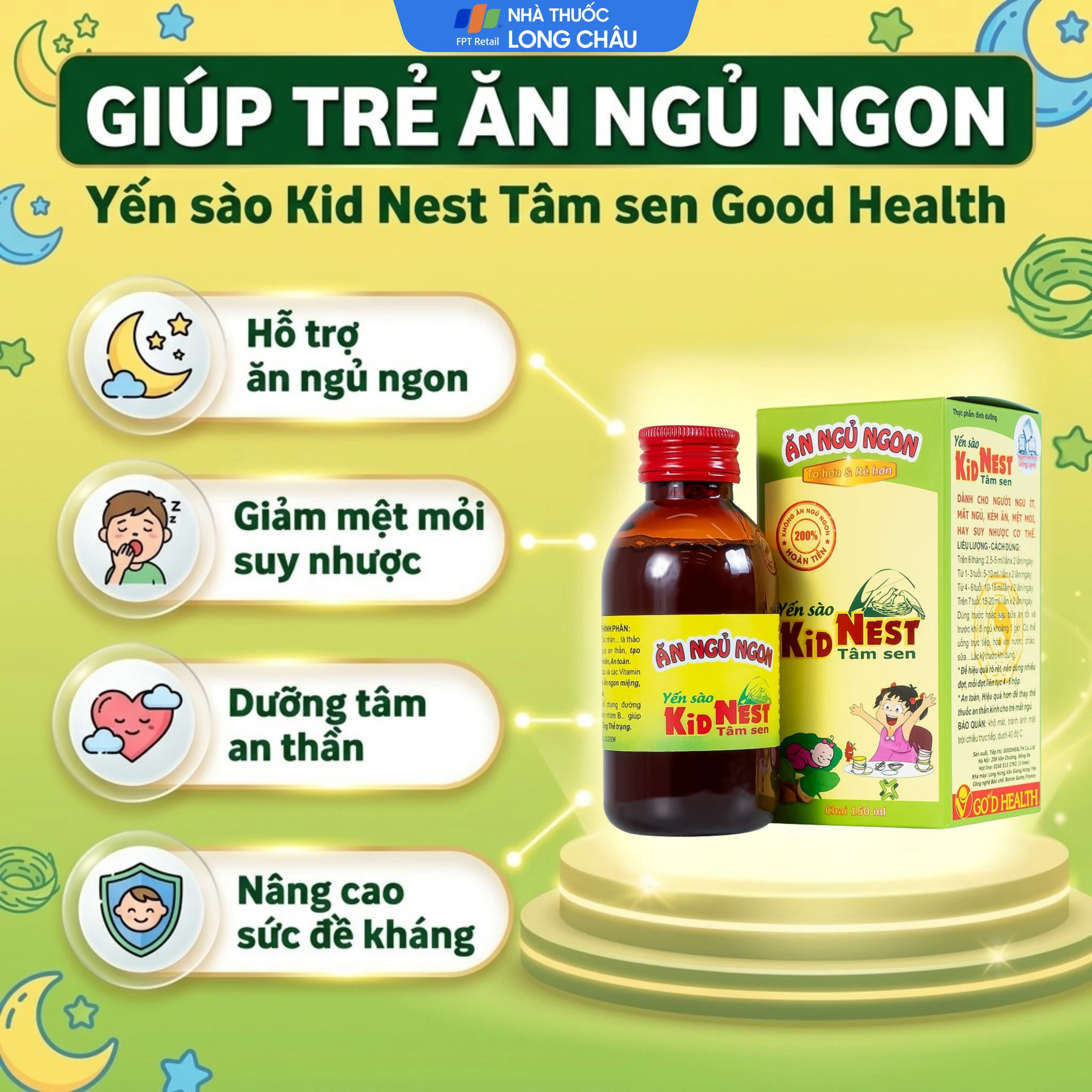 Giúp bồi bổ sức khỏe cho trẻ Yến sào Kid Nest Tâm Sen (150ml) 4