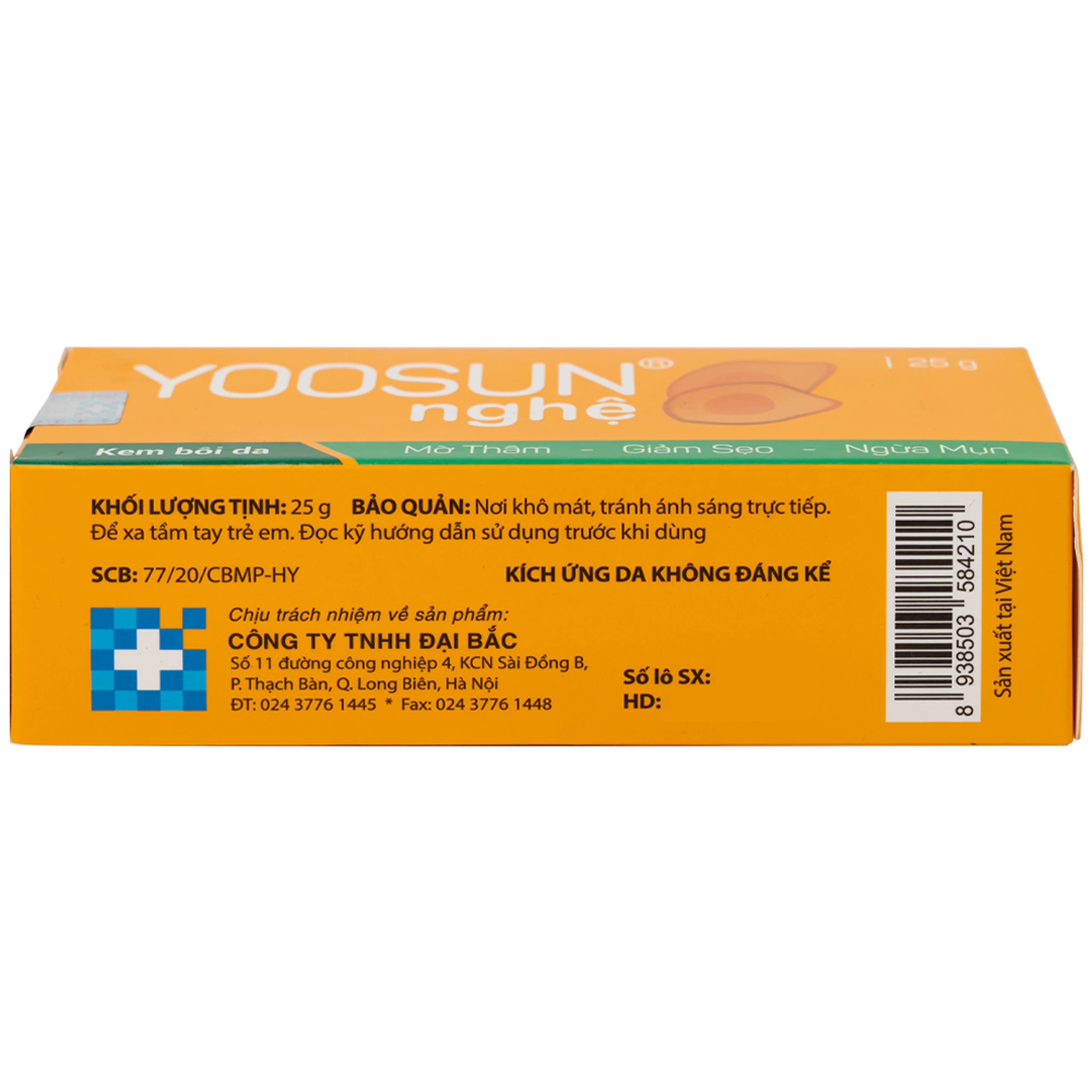 Kem bôi Yoosun Nghệ Đại Bắc mờ thâm, giảm sẹo, ngừa mụn (25g)