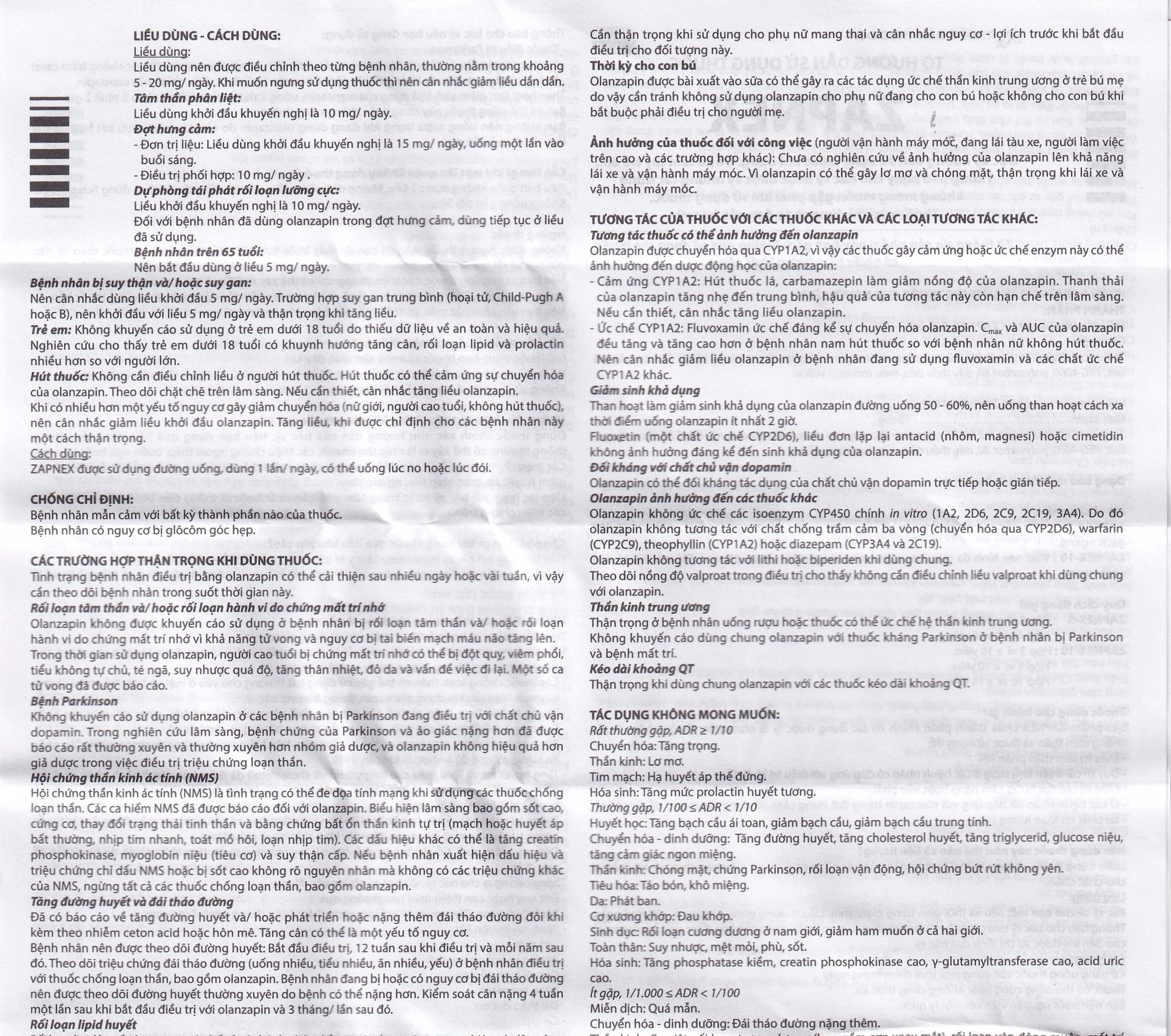 Thuốc Zapnex-10 DaviPharm điều trị tâm thần phân liệt (3 vỉ x 10 viên)