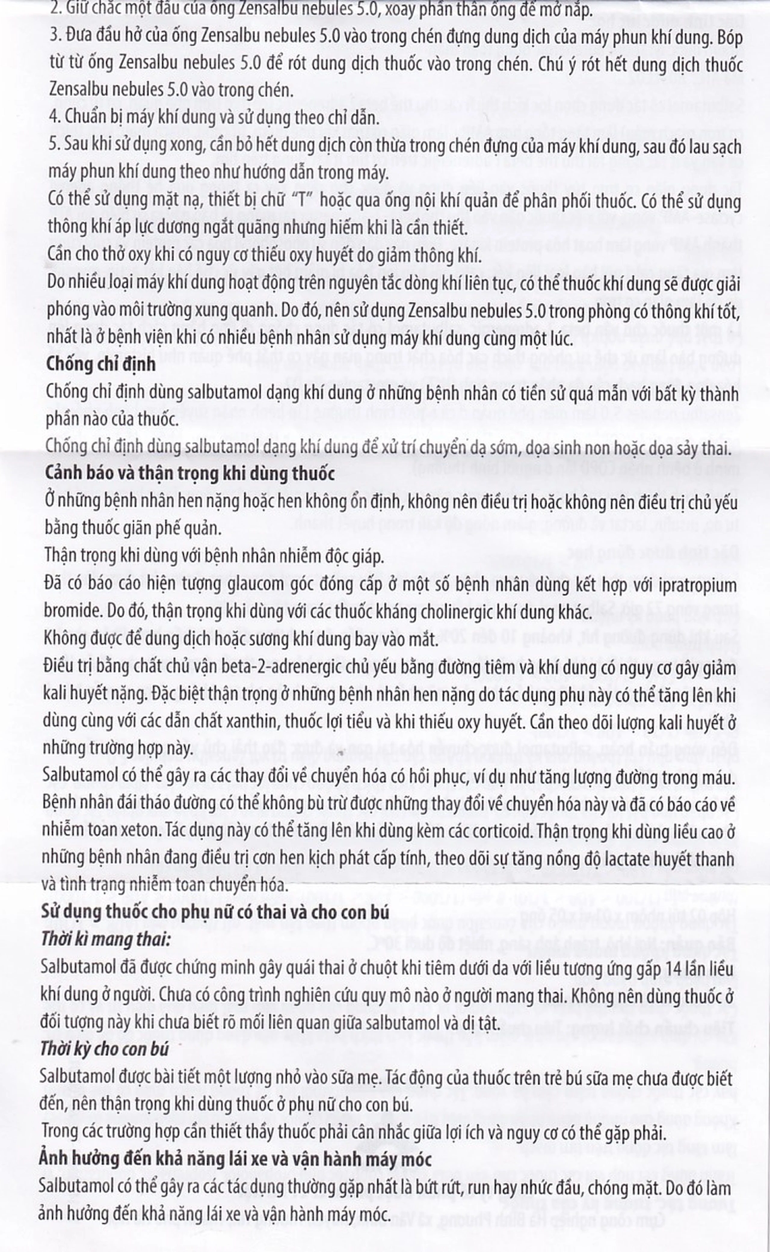 Thuốc Zensalbu 5mg CPC1HN kiểm soát co thắt phế quản mạn, điều trị hen nặng cấp tính (2 vỉ x 5 ống)