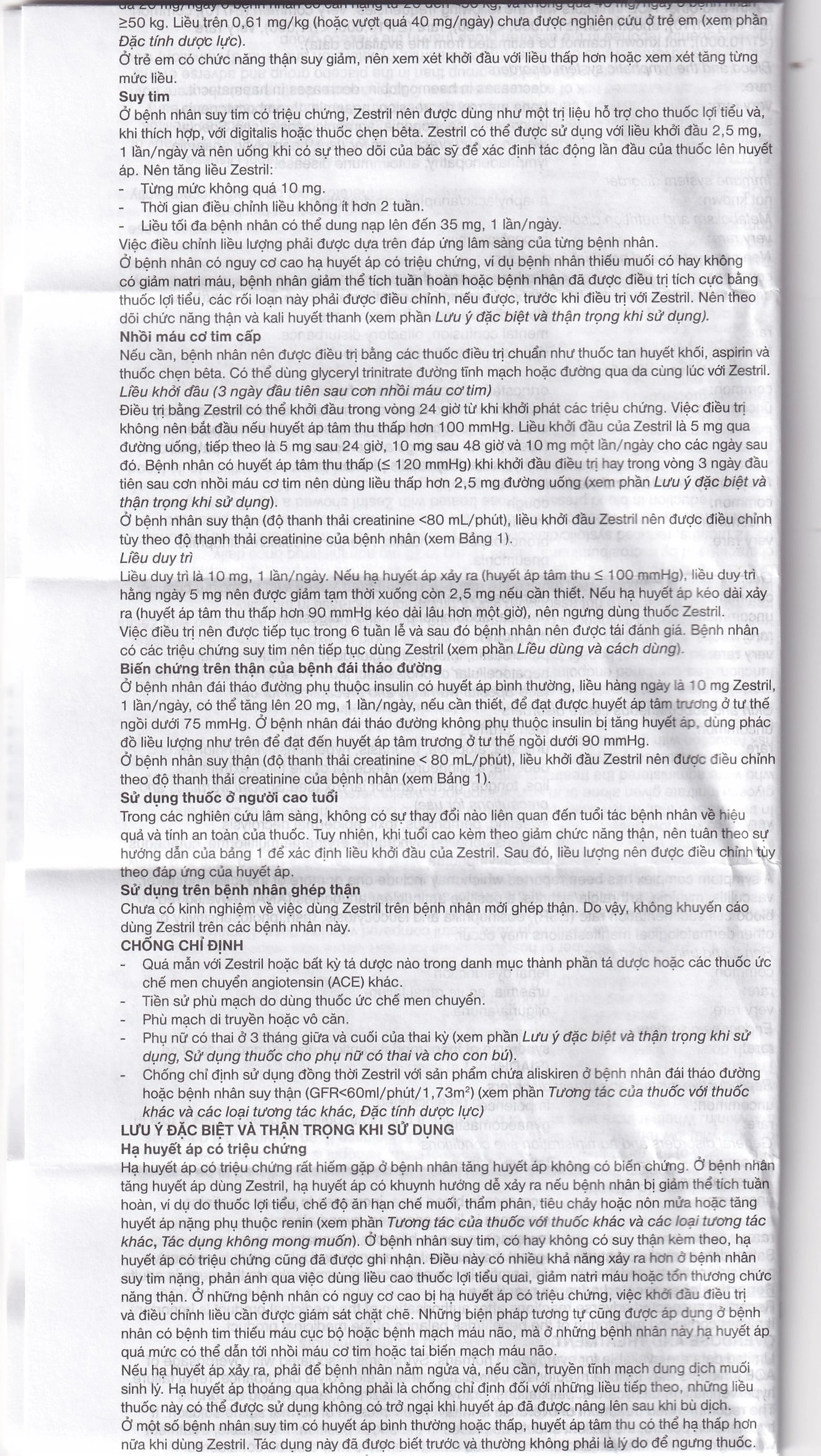 Thuốc Zestril 5mg AstraZeneca điều trị tăng huyết áp, suy tim (2 vỉ x 14 viên)