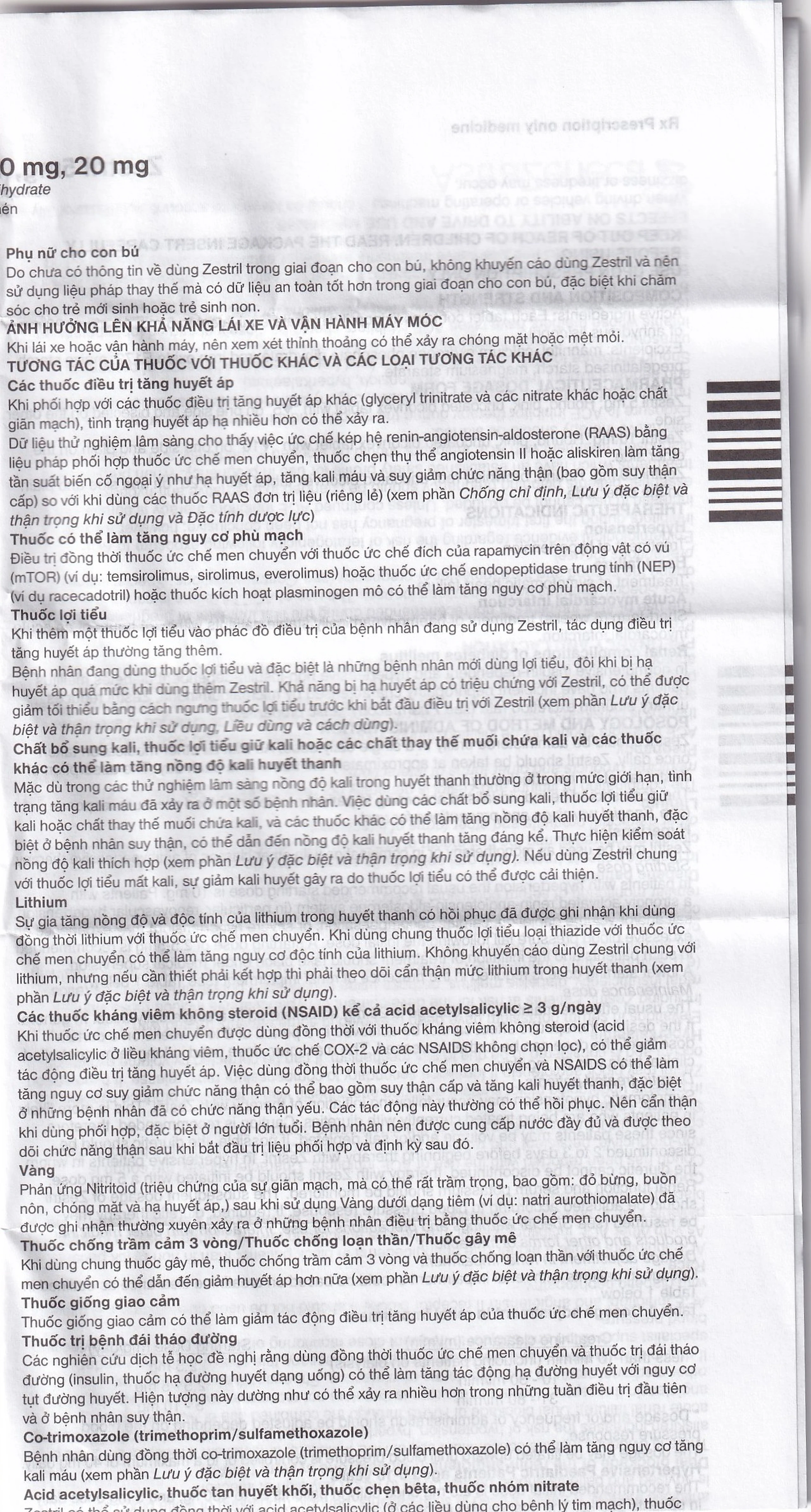 Thuốc Zestril 5mg AstraZeneca điều trị tăng huyết áp, suy tim (2 vỉ x 14 viên)