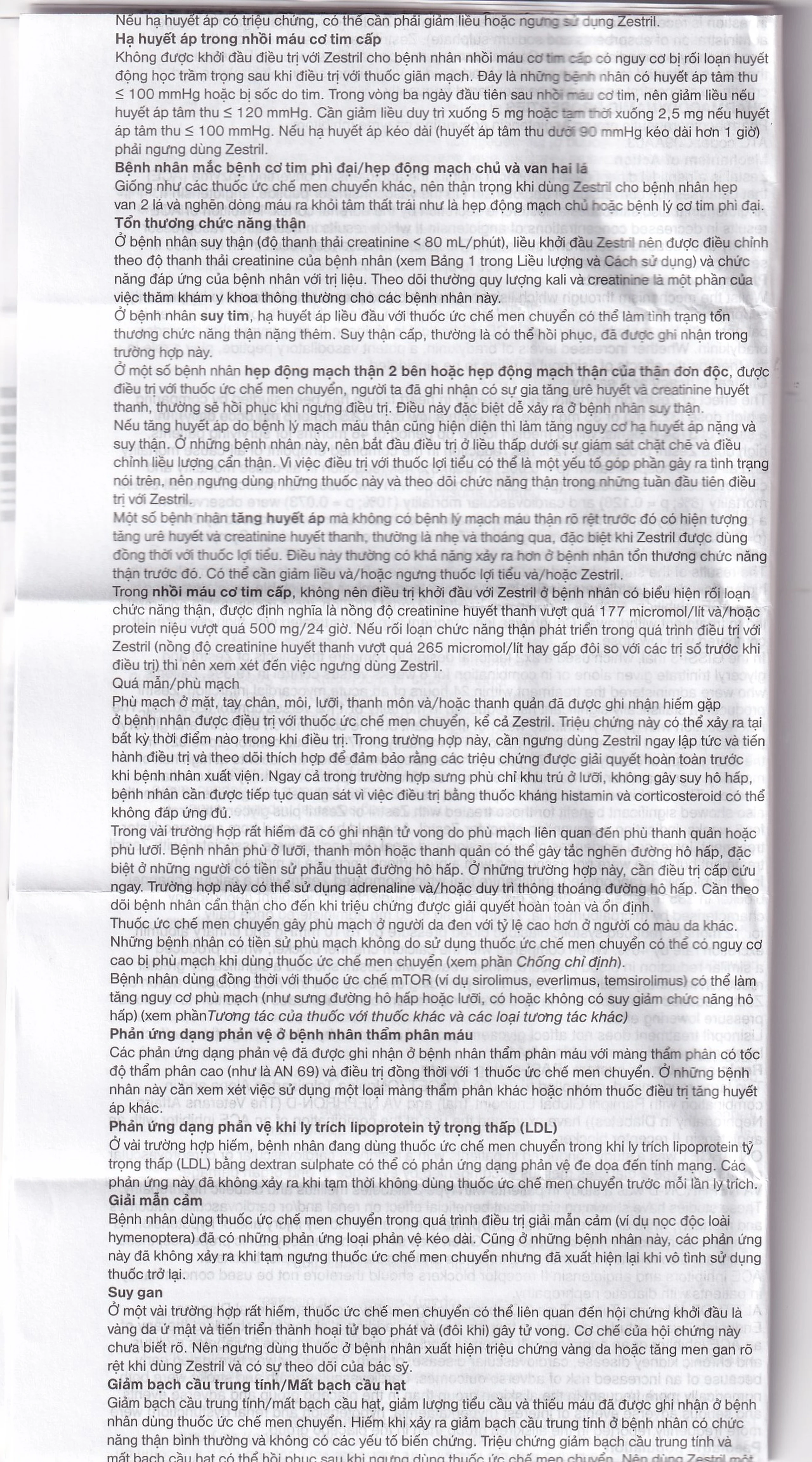 Thuốc Zestril 5mg AstraZeneca điều trị tăng huyết áp, suy tim (2 vỉ x 14 viên)