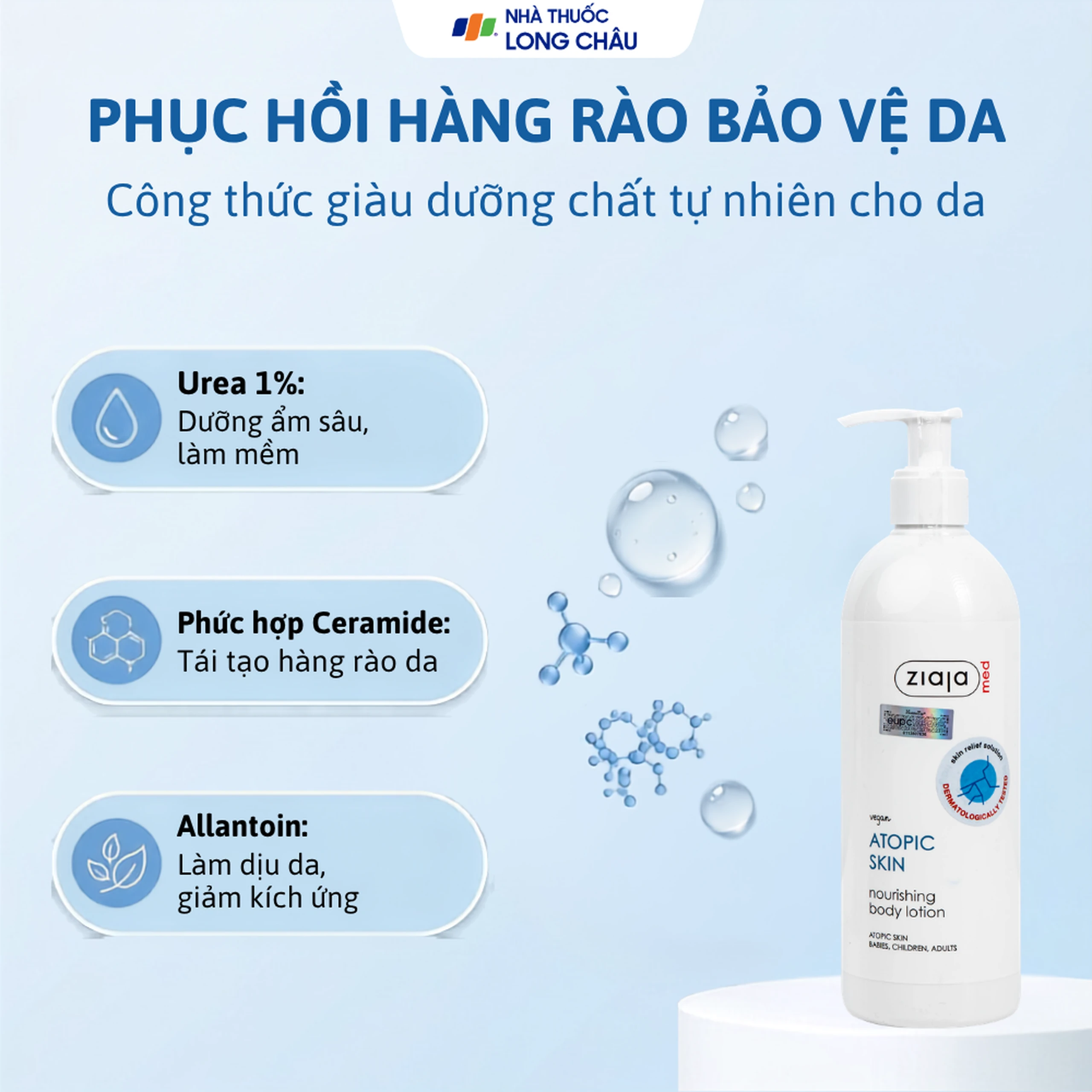 Nhũ tương dưỡng ẩm, làm mềm da Ziaja 1% urê Baniphar 400ml 3