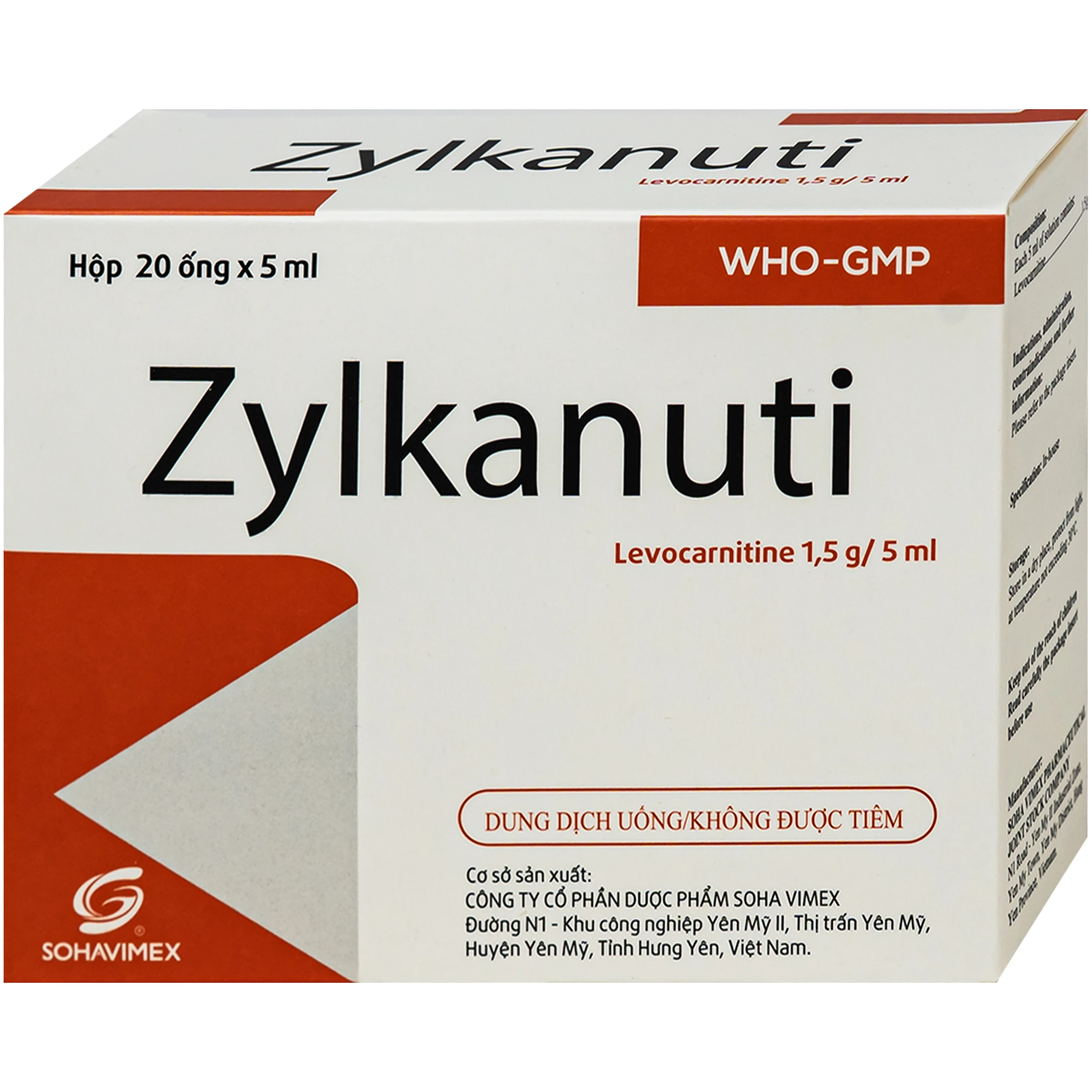 Thuốc Zylkanuti 1.5g Sohavimex điều trị chứng mệt mỏi suy nhược, hỗ trợ điều trị suy gan, rối loạn chức năng gan, hỗ trợ tiêu hóa (Hộp 20 ống x 5ml) 2