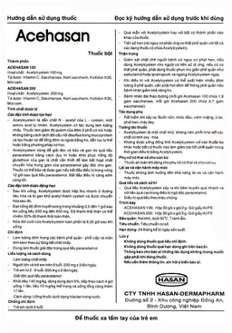 Thuốc bột Acehasan 100 Hasan làm loãng đờm trong các bệnh phế quản - phổi cấp và mãn tính (30 gói)