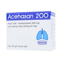Thuốc Acehasan 200 làm loãng đờm trong các bệnh phế quản - phổi cấp và mãn tính (30 gói)