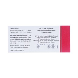 Thuốc Agicardi 5mg Agimexpharm điều trị tăng huyết áp, đau thắt ngực (3 vỉ x 10 viên)