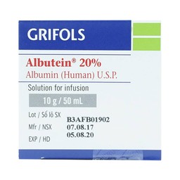Dịch truyền Albutein 20% Grifols điều trị sốc giảm thể tích (50ml)