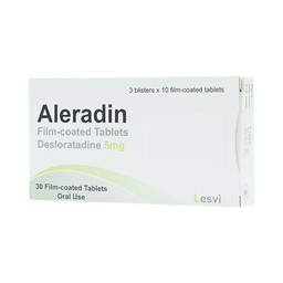 Thuốc Aleradin 5mg giảm các triệu chứng viêm mũi dị ứng theo mùa, mày đay (3 vỉ x 10 viên)