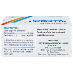 Thuốc Allergex 8mg OPV điều trị viêm mũi dị ứng, mày đay vô căn mạn tính (5 vỉ x 10 viên)