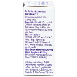 Thuốc nhỏ mắt Alphagan P Allergan điều trị tăng nhãn áp (5ml)