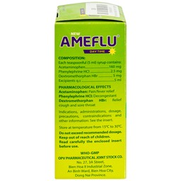 Siro New Ameflu Day Time 160mg/5ml OPV giảm các triệu chứng cảm cúm (60ml)