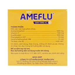 Viên nén New Ameflu Day Time +C OPV điều trị cảm lạnh, cảm cúm (10 vỉ x 10 viên)