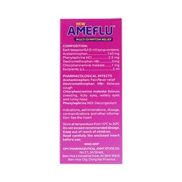 Siro Ameflu Multi-Symtom Relief OPV hương dâu điều trị các triệu chứng cảm cúm (60ml)