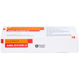 Thuốc Amlocor-5 Torrent điều trị tăng huyết áp, đau thắt ngực (3 vỉ x 10 viên)