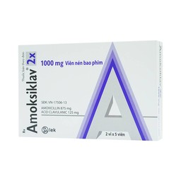 Thuốc Amoksiklav 2x 1000mg Lek điều trị nhiễm khuẩn (2 vỉ x 5 viên)