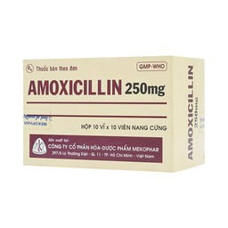 Thuốc Amoxicillin 250mg Mekophar điều trị nhiễm khuẩn (10 vỉ x 10 viên)