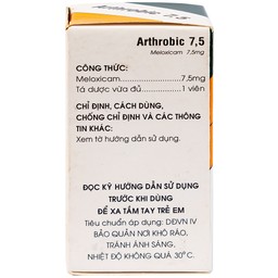 Thuốc Arthrobic 7.5 Mekophar điều trị viêm đau xương khớp, viêm khớp dạng thấp (50 viên)