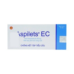 Thuốc Aspilets EC 80mg phòng ngừa nhồi máu cơ tim, đột quỵ (10 vỉ x 10 viên)
