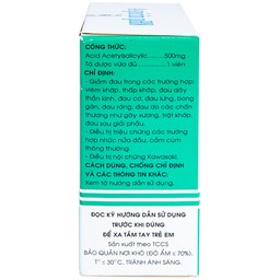 Thuốc Aspirin pH8 Mekophar giảm cơn đau nhẹ và vừa, hạ sốt (20 vỉ x 10 viên)