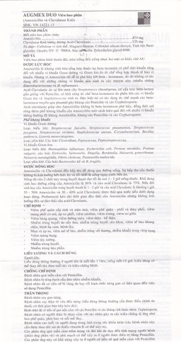 Thuốc Augmex Duo Korea United điều trị viêm phế quản, viêm bàng quang (2 vỉ x 10 viên) 