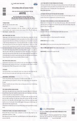 Thuốc Ayite 100mg Davipharm điều trị loét dạ dày (6 vỉ x 10 viên)